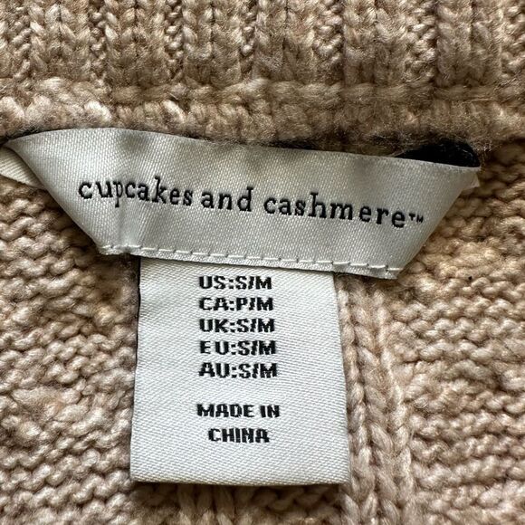 Cupcakes & Cashmere Classic Sweater Poncho Oversized Zip Front Womens Size Small - Picture 8 of 9